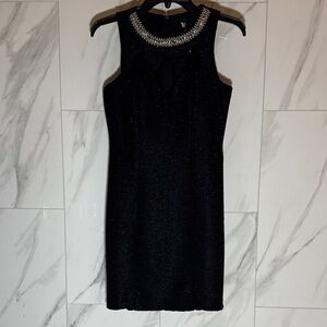 Trixxi Elegant Black Mini Dress with Silver Accents